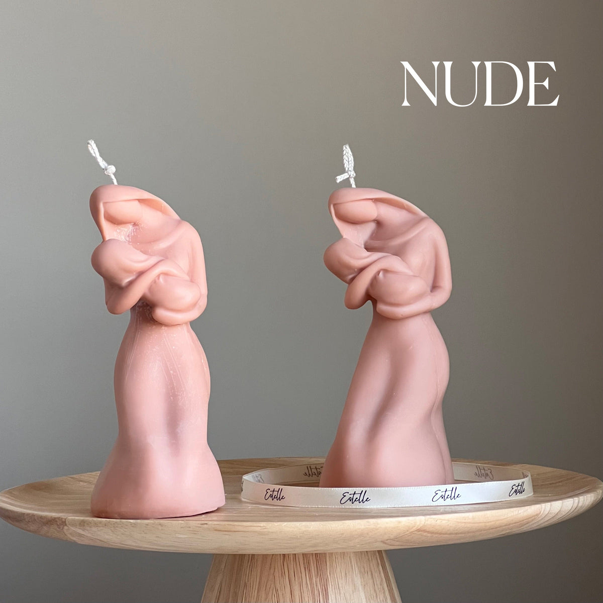 Mother & Child Soy Wax Candle: Hand-Poured Sculptural Pillar