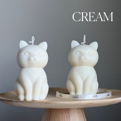 Handmade Soy Wax Cat Candle: Sculptural Home Decor Gift