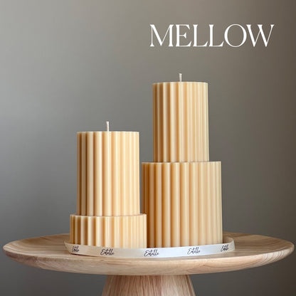 Handmade Ribbed Soy Wax Pillar Candle | Home Decor