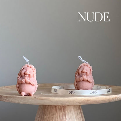 Bougie en cire de soja hérisson faite à la main | Décoration de chambre de bébé