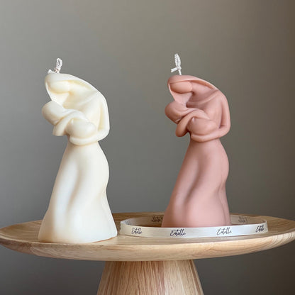 Mother & Child Soy Wax Candle: Hand-Poured Sculptural Pillar