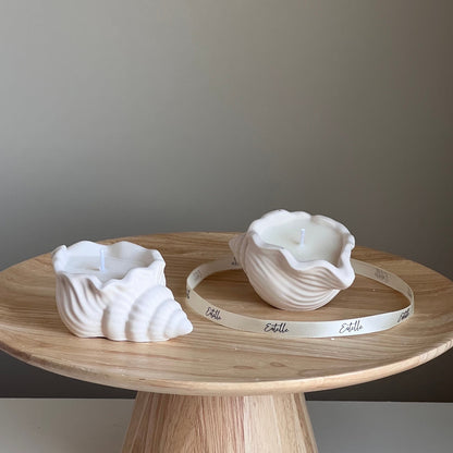 Shell Jar Soy Wax Candle | Handmade Jesmonite Vessel