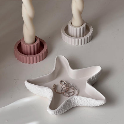 Starfish Jesmonite Jewelry Dish: Scandi Home Decor Tray