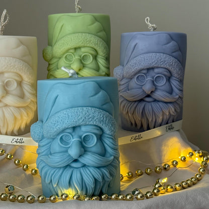 Bougie au soja Père Noël fabriquée à la main : Décoration de Noël