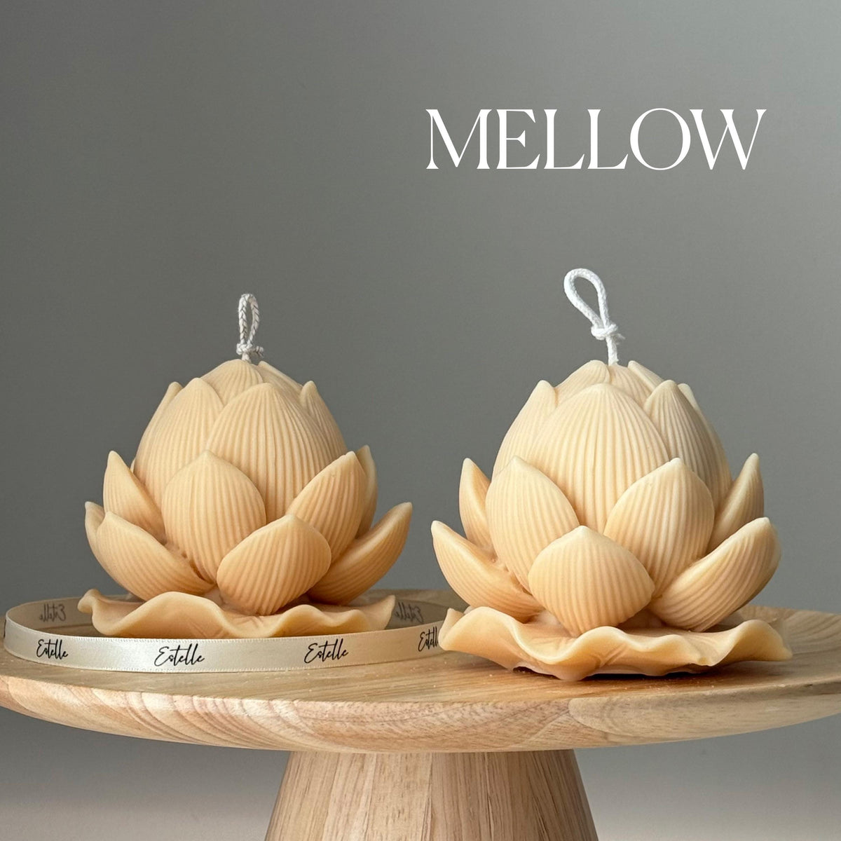 Bougie Lotus en Soja Faite à la Main : Cadeau Décoratif Sculptural pour la Maison