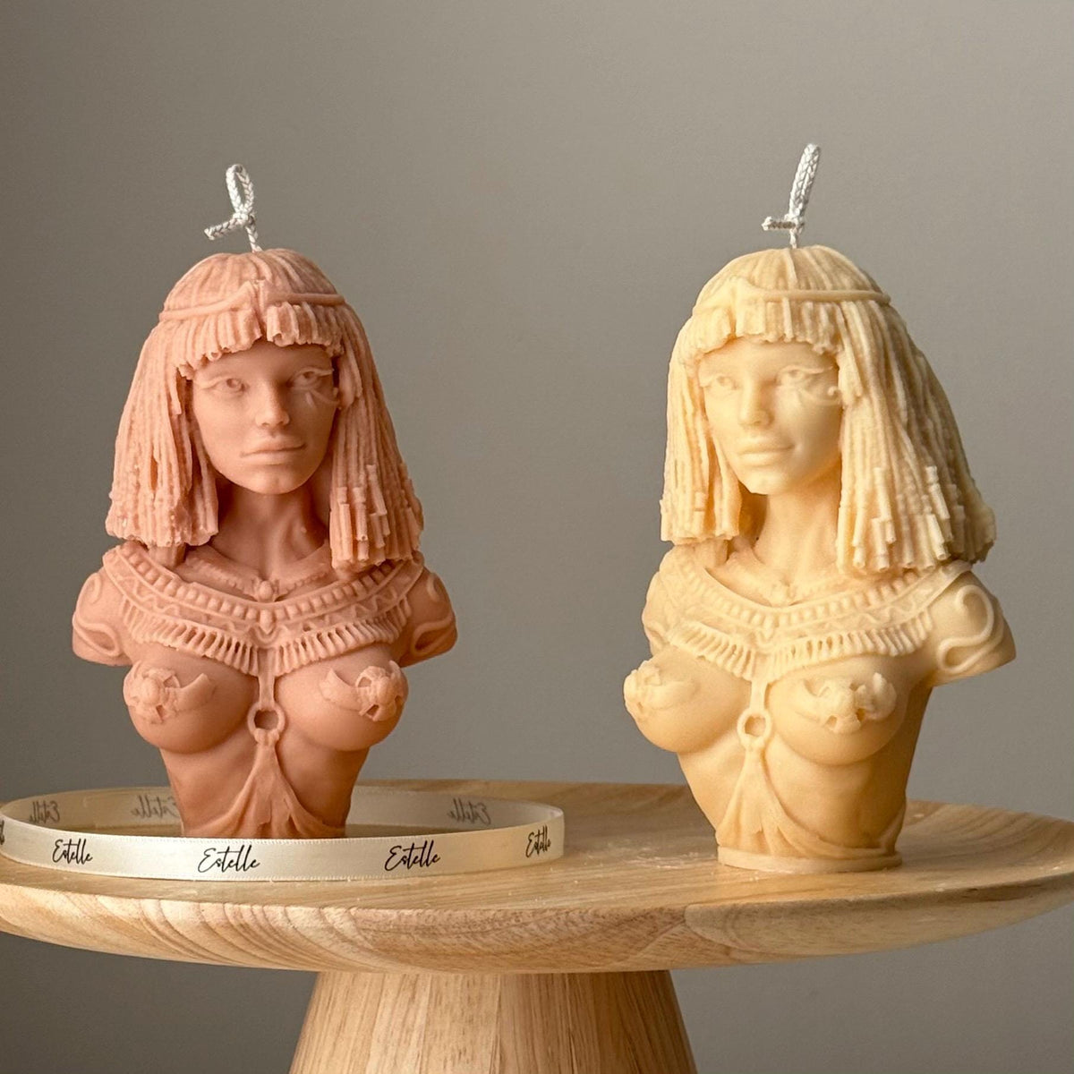 Handmade Cleopatra Soy Candle: Sculptural Bust Art