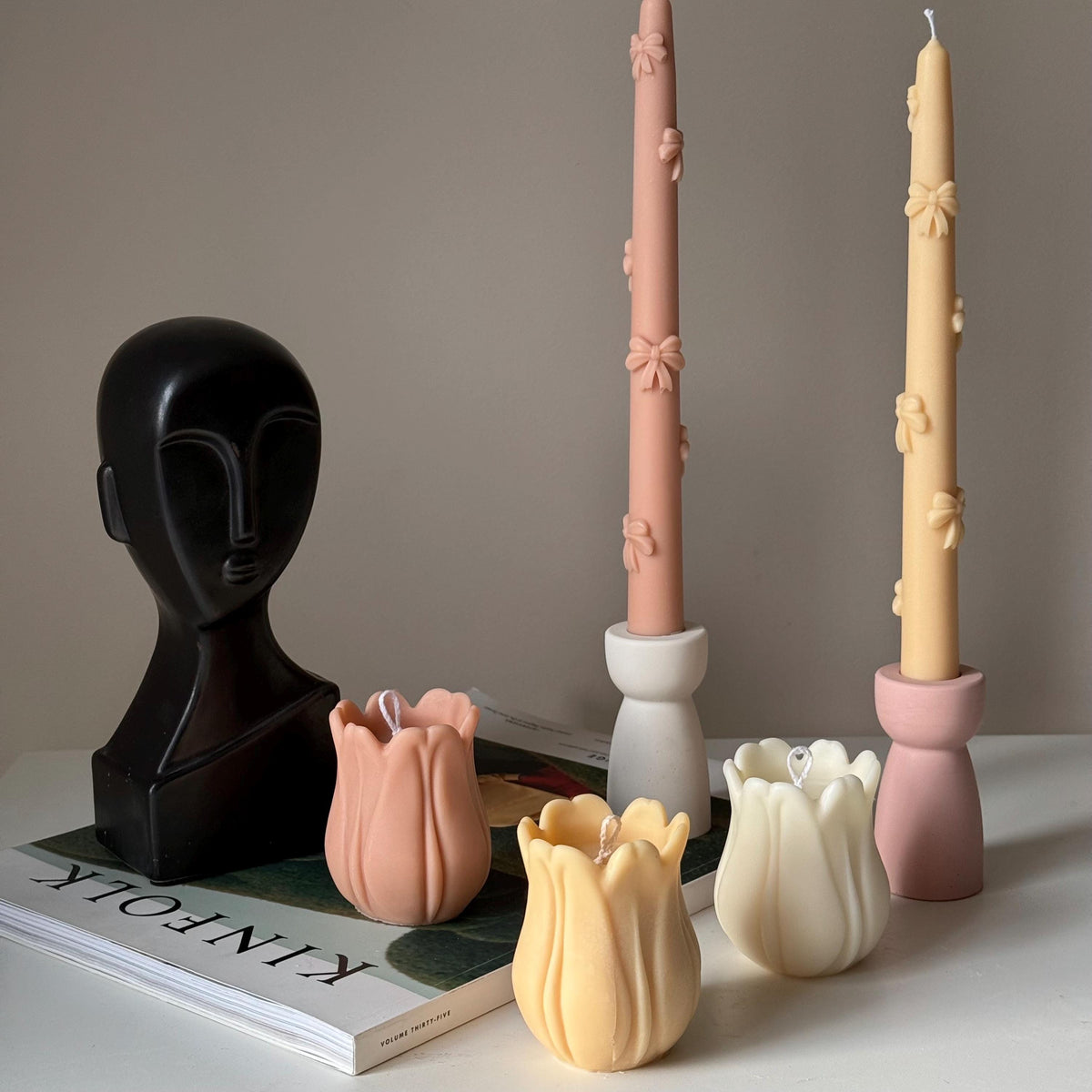 Hand Poured Tulip Soy Wax Candle | Sculptural Home Decor