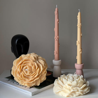 Large Peony Soy Wax Candle: Sculptural Flower Candle