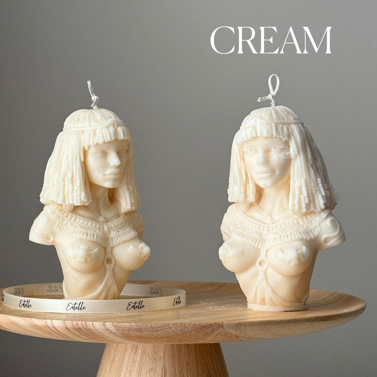Handmade Cleopatra Soy Candle: Sculptural Bust Art
