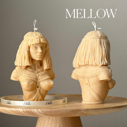 Handmade Cleopatra Soy Candle: Sculptural Bust Art