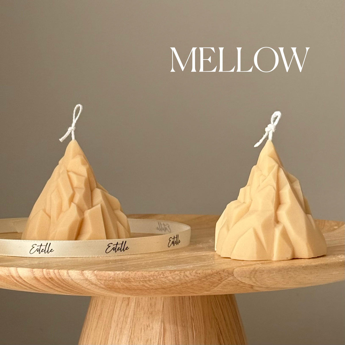 Hand Poured Soy Mountain Candle: Sculptural Home Decor