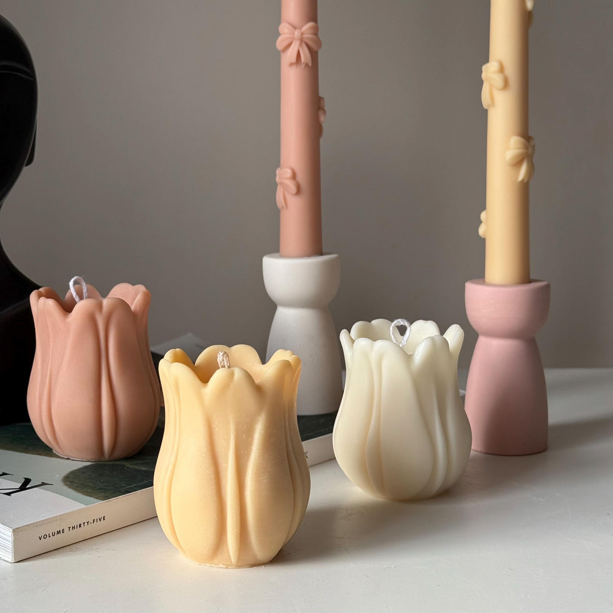 Hand Poured Tulip Soy Wax Candle | Sculptural Home Decor