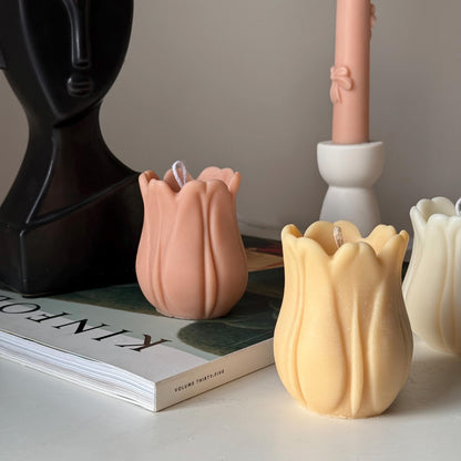 Hand Poured Tulip Soy Wax Candle | Sculptural Home Decor