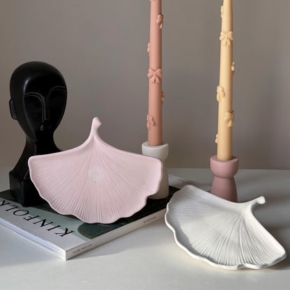 Jesmonite Leaf Tray: Scandi Jewelry Storage Dish, Desk Decor