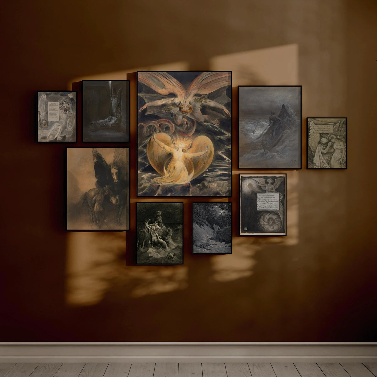Art mural Visions Sombres : Collection d'estampes spirituelles mythiques