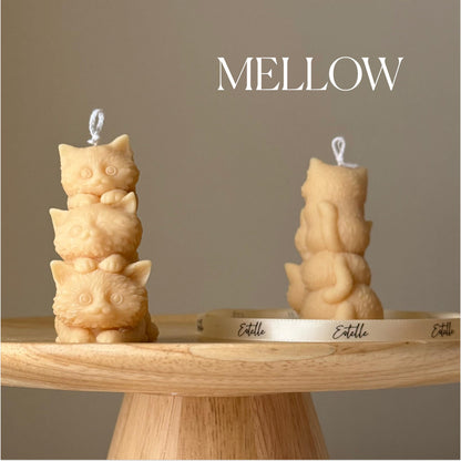 Sculptural Tiny Kittens Candle: Handmade Soy Wax Home Decor