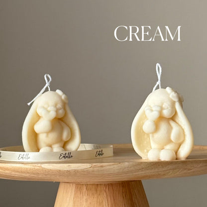 Petite bougie de soja Lapin : Décoration de Pâques artisanale