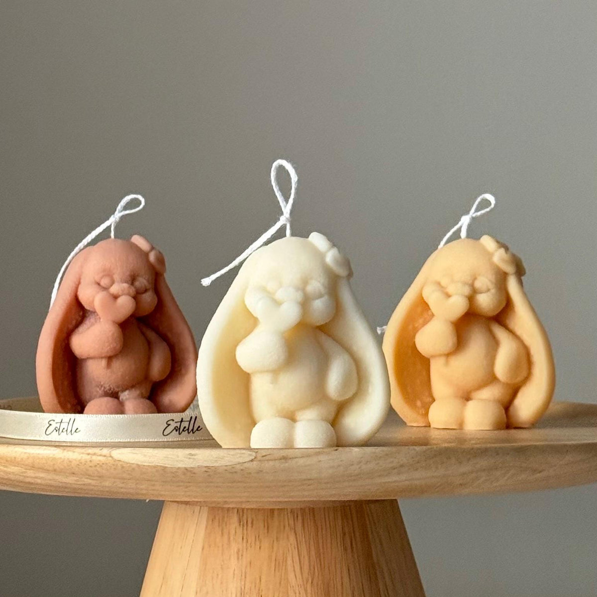 Petite bougie de soja Lapin : Décoration de Pâques artisanale