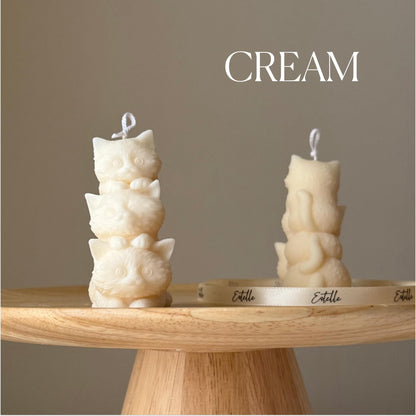 Sculptural Tiny Kittens Candle: Handmade Soy Wax Home Decor