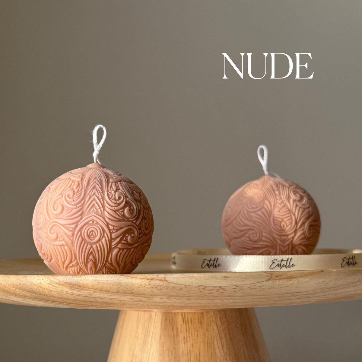 Bougie en cire de soja en forme de boule à motifs : Décoration d'intérieur faite à la main, Cadeau de pendaison de crémaillère
