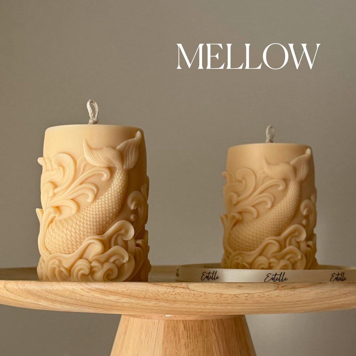 Fishtail Soy Pillar Candle: Handmade Home Decor
