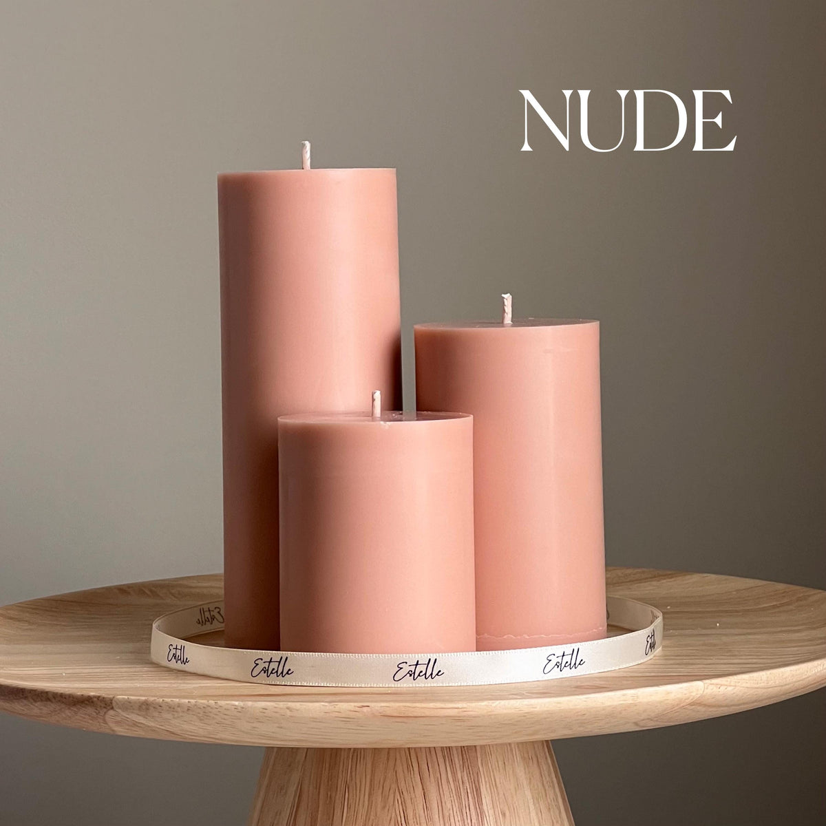 Ensemble de bougies piliers en cire de soja : Décoration de table minimaliste