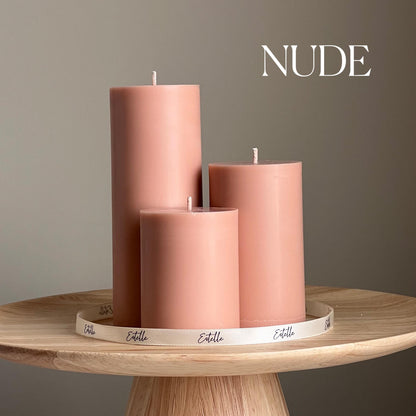 Ensemble de bougies piliers en cire de soja : Décoration de table minimaliste