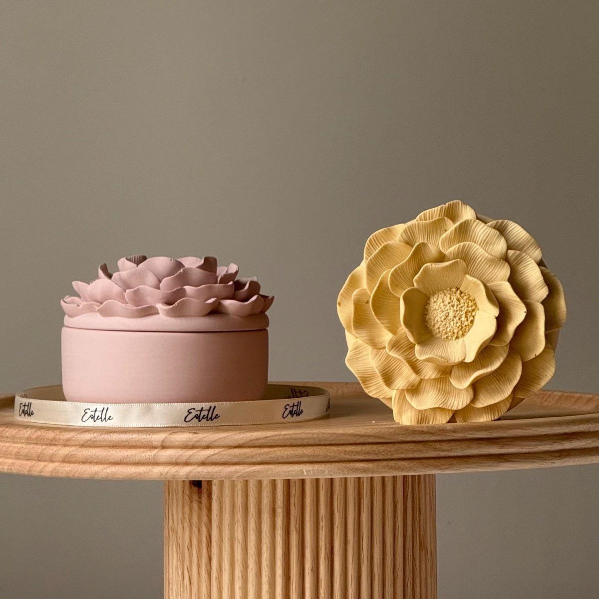 Pot de fleurs en Jesmonite : Décoration scandinave, Rangement à bijoux