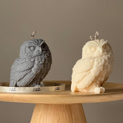 Bougie de soja en forme de hibou : bougie pilier faite à la main, décoration d'intérieur