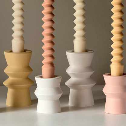 Bougie de table torsadée : Bougie de dîner artisanale en cire de soja