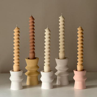 Bougie de table torsadée : Bougie de dîner artisanale en cire de soja