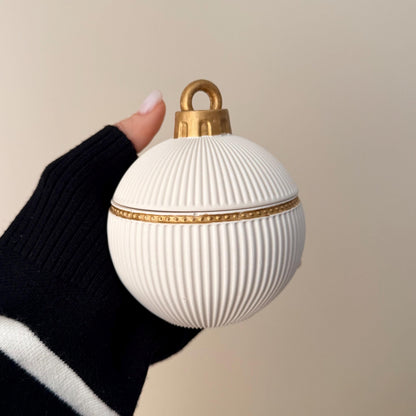 Bougie Ornement de Noël Hivernal – Décoration Sculpturale de Fêtes, Bougie Artisanale en Cire de Soja