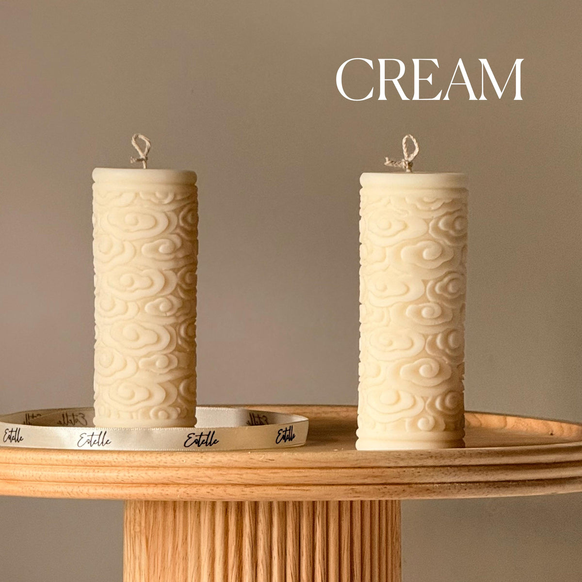 Bougie Pilier Nuages | Bougie Décorative Faite Main