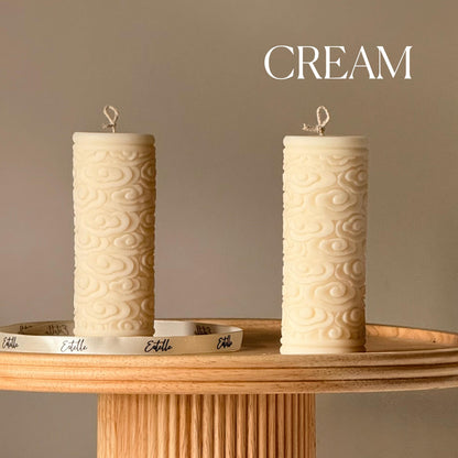 Bougie Pilier Nuages | Bougie Décorative Faite Main