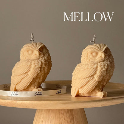 Bougie de soja en forme de hibou : bougie pilier faite à la main, décoration d'intérieur