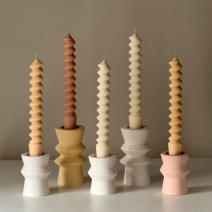 Porte-bougie colonne spirale : Décoration de mariage minimaliste
