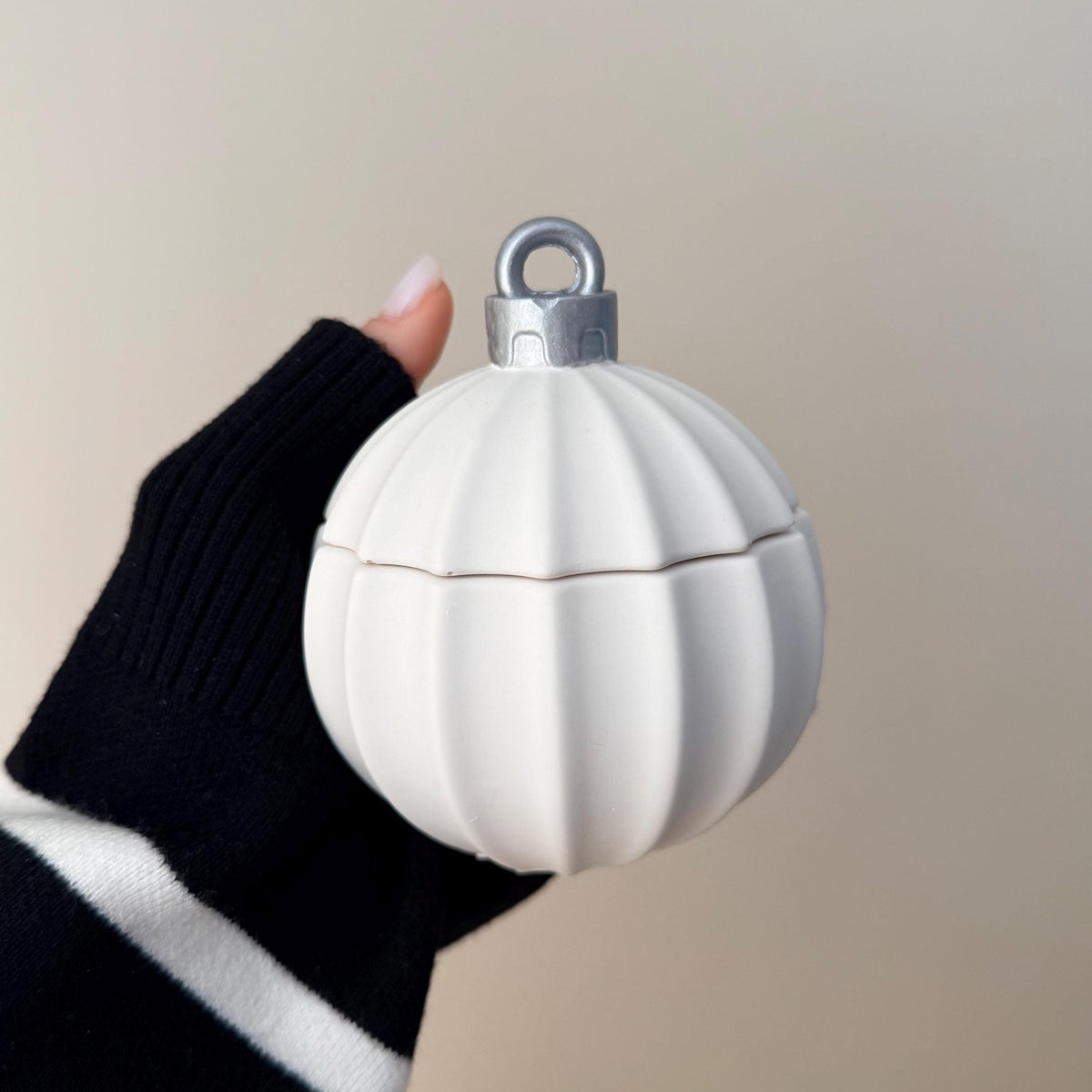 Bougie Ornement de Noël Hivernal – Décoration Sculpturale de Fêtes, Bougie Artisanale en Cire de Soja