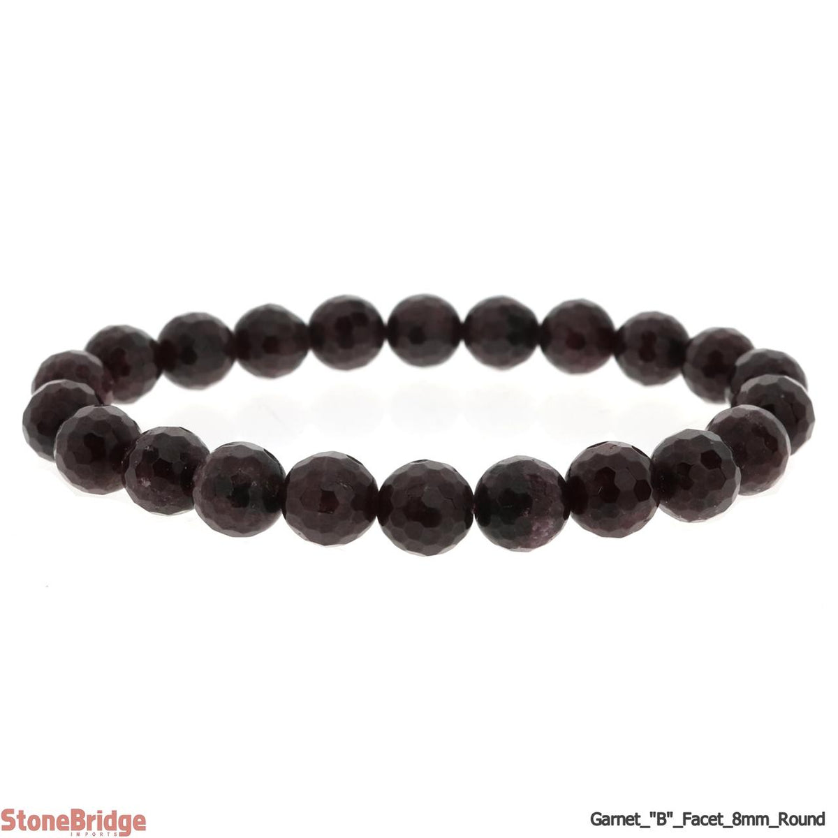 Garnet B Faceted Round Bracelet - 8mm