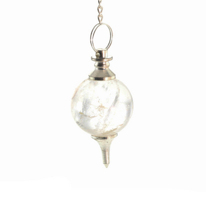 Clear Quartz Ball and Point Pendulum - 3 Pack
