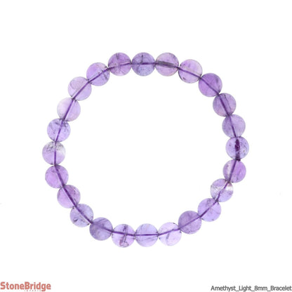 Amethyst Light Purple Round Bracelet - 8mm