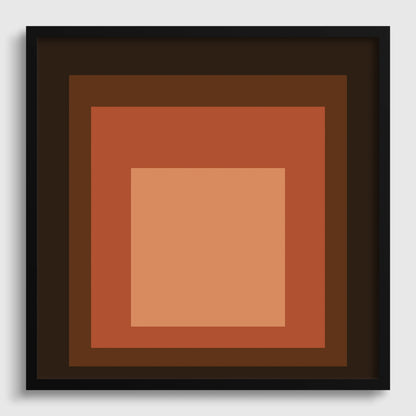 Inspiré par l'estampe "Oxblood" de Josef Albers : « Hommage au carré » Estampe giclée moderne du milieu du siècle