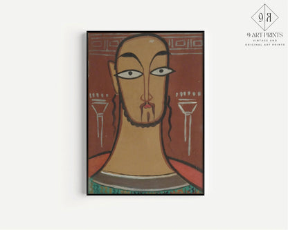 Jamini Roy - Christ (Jishu) | Art Bengali (disponible encadré à la main ou non encadré)