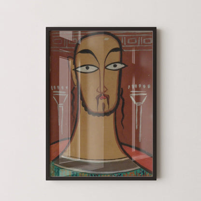 Jamini Roy - Christ (Jishu) | Art Bengali (disponible encadré à la main ou non encadré)
