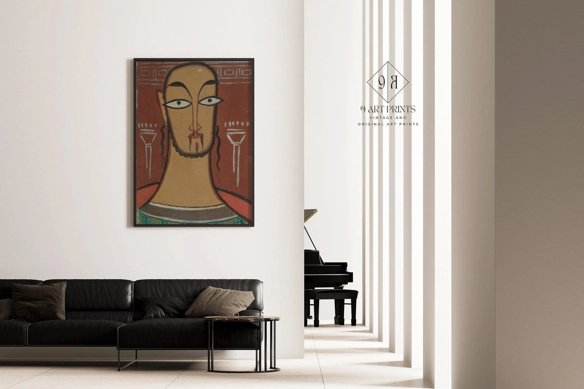 Jamini Roy - Christ (Jishu) | Art Bengali (disponible encadré à la main ou non encadré)