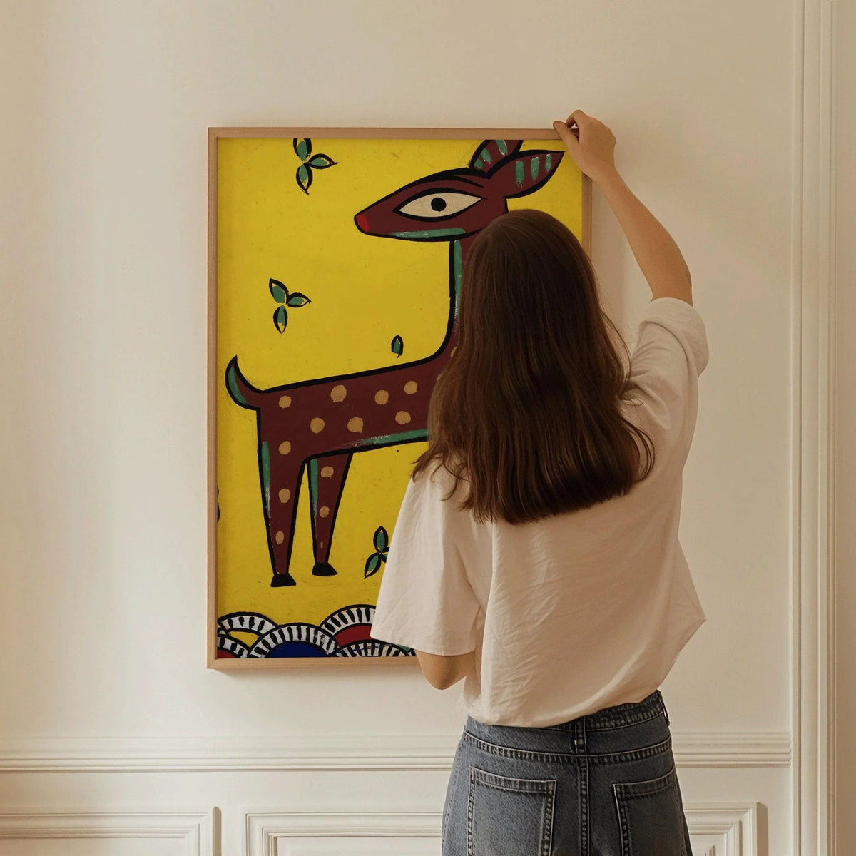 Jamini Roy - Fawn (Horinchhana) | Bengali Art (available handframed or unframed)