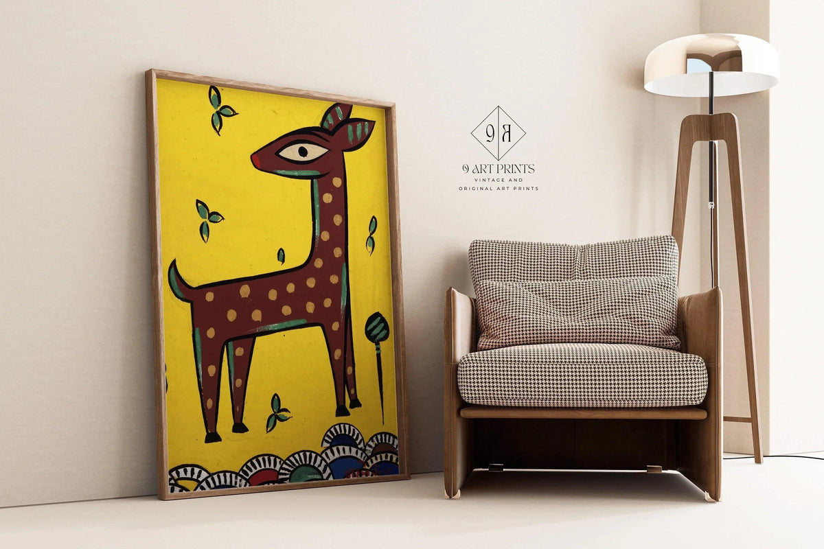 Jamini Roy - Fawn (Horinchhana) | Bengali Art (available handframed or unframed)