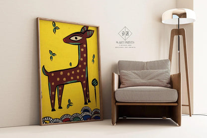 Jamini Roy - Fawn (Horinchhana) | Bengali Art (available handframed or unframed)