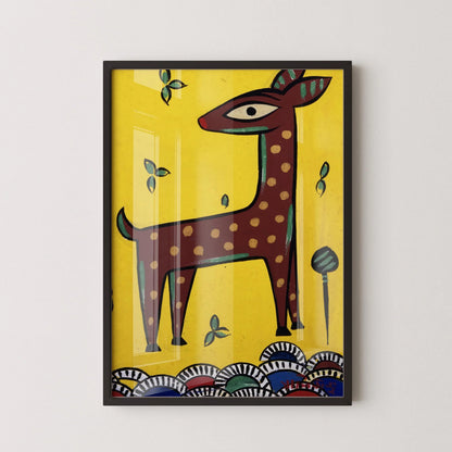 Jamini Roy - Fawn (Horinchhana) | Bengali Art (available handframed or unframed)