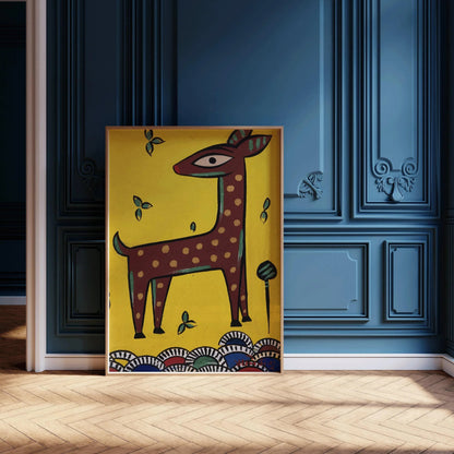 Jamini Roy - Fawn (Horinchhana) | Bengali Art (available handframed or unframed)