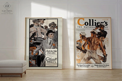 JC Leyendecker & Penfield Collier Magazine Art Print Duo